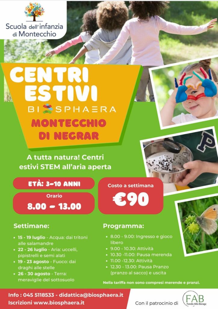 centro estivo, montecchio, bambini 3-10 anni